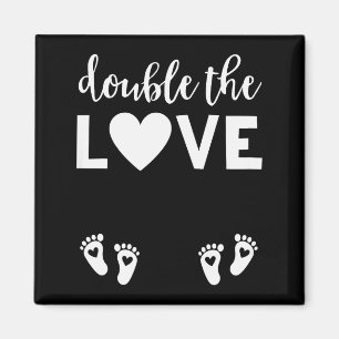 Womens Valentines Day Twin Pregnancy Announcement  Magnet