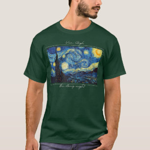 Womens Van Gogh Starry Night Cute Womens Graphic T T-Shirt