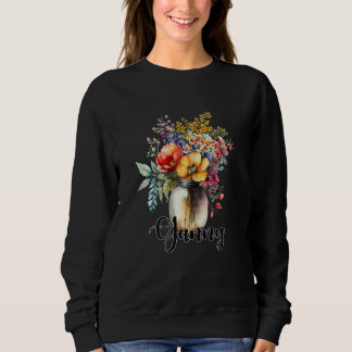 Womens Vase of Wildflowers Ganny Sweatshirt