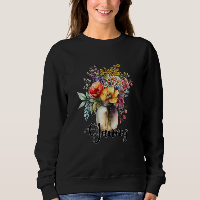 Womens Vase of Wildflowers Ganny Sweatshirt (Front)
