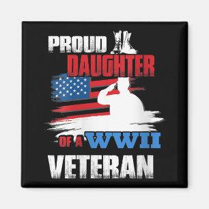 Womens Veteran Day Shirt Ww2 Gift Proud Daughter O Magnet