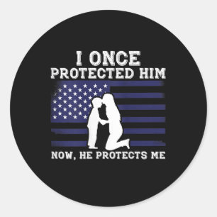 Womens Veterans Day American Flag Army Proud Milit Classic Round Sticker