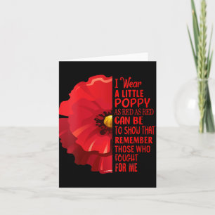 Womens Veterans Day Lest We Forget Red Poppy Flowe Card