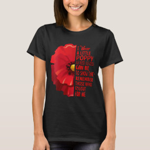 Womens Veterans Day Lest We Forget Red Poppy Flowe T-Shirt
