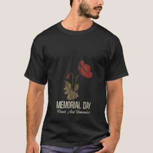 Womens Veterans Day Lest We Forget Red Poppy Flowe T-Shirt