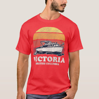 Womens Victoria BC Vintage Boating 70s Retro Boat  T-Shirt