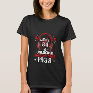 Womens Video Gamer Level 84 Unlocked Awesome 1938 T-Shirt