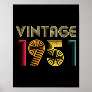 Women's Vintage 1951 75th Birthday 75 Years Old Re Poster