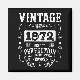 Womens Vintage 1972 Birth Year Birthday Funny Magnet