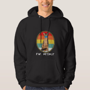 Womens Vintage Abyssinian Ew People Cat Wearing Fa Hoodie
