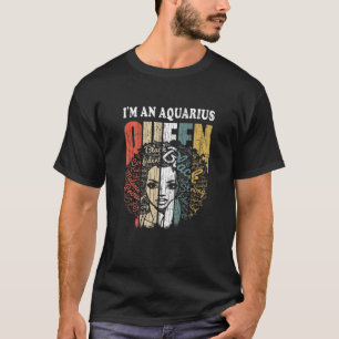 Womens Vintage Aquarius zodiac gift american afric T-Shirt