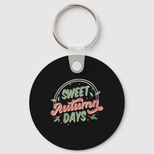Womens Vintage Autumn Colours Fall Canadian Leaves Key Ring