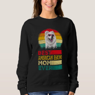 Womens Vintage Best American Eskimo Dad Ever Fathe Sweatshirt