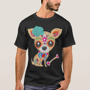 Womens Vintage Chihuahua V-Neck T-Shirt