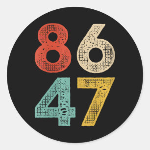 Womens Vintage Clic 86 47 Anti Trump 2024 Impeach Classic Round Sticker