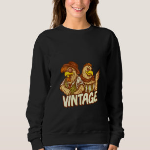 Womens Vintage Funny Chicken Lover Farmer Farm Cou Sweatshirt