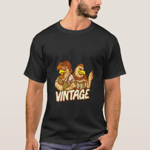 Womens Vintage Funny Chicken Lover Farmer Farm Cou T-Shirt
