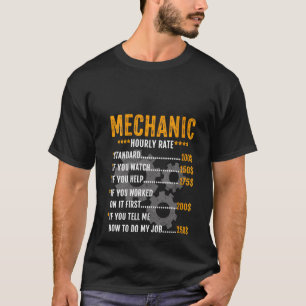 Womens Vintage Funny Mechanic Hourly Rate Labour R T-Shirt