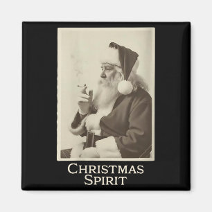 Womens Vintage Funny Smoking Santa Claus Christmas Magnet