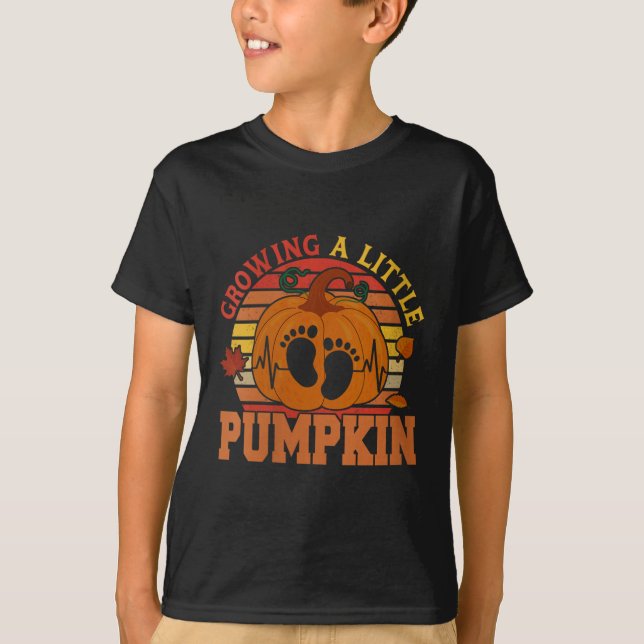 Womens Vintage Growing Little Thanksgiving Pumpkin T-Shirt (Front)