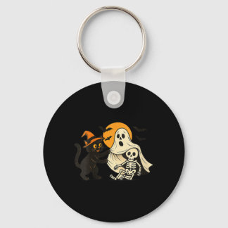 Womens Vintage Halloween Black Cat Revealing Key Ring