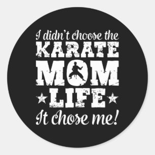 Womens Vintage I Didn't Choose The Karate Mum Life Classic Round Sticker