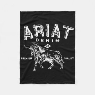 Womens Vintage Inspired Shirt, Ariat Denim Bull, W Fleece Blanket