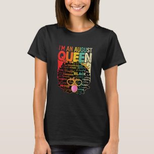 Womens Vintage Melanin Afro August Queen Black His T-Shirt
