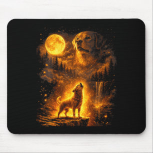 Women's vintage moonlight dog funny labrador mouse pad
