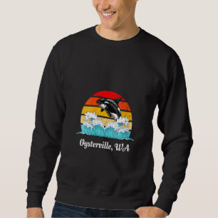 Womens Vintage Oysterville WA Distressed Orca Kill Sweatshirt