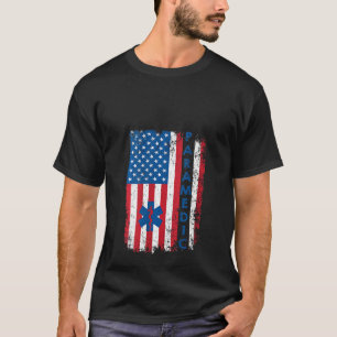 Womens Vintage Paramedic American Flag Usa Shirt E