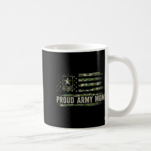 Womens Vintage Proud Army Mum Camo American Flag V Coffee Mug