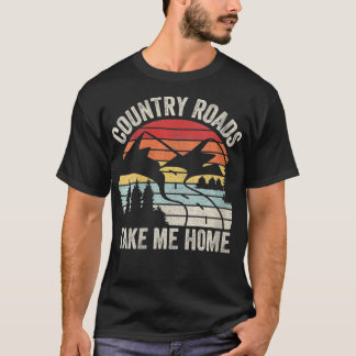 Womens Vintage Retro Country Roads Take Me Home VN T-Shirt