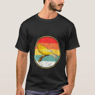 Womens Vintage Retro Sunset Domestic Canary Bird T-Shirt