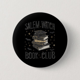 Womens Vintage Salem Book Club Black Cat Bookish 6 Cm Round Badge