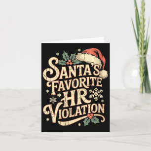 Womens Vintage Sarcastic Retro Hr Violation Christ Card