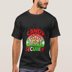 Womens Vintage Security Christmas Candy Xmas Candy T-Shirt