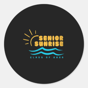 Womens Vintage Senior Sunrise 2026 Seniors Of Cl G Classic Round Sticker