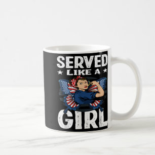 Womens Vintage Served Like A Girl Female Veterans Coffee Mug