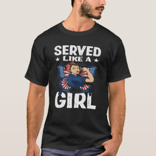 Womens Vintage Served Like A Girl Female Veterans  T-Shirt