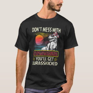 Womens Vintage Stepmomsaurus Retro Dinosaurs Moth T-Shirt