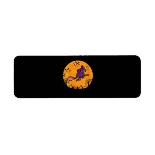 Womens Vintage Witch Flamingo Costume Halloween Return Address Label