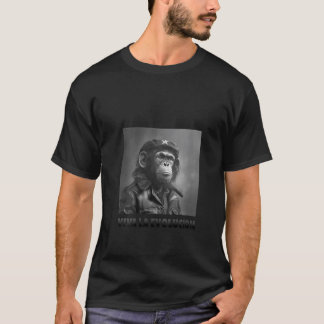 Womens Viva La Evolucion Revolution Monkey Nerd V T-Shirt