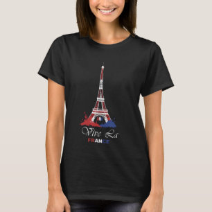 Womens Vive La France Eiffel Tower Bastille day T-Shirt