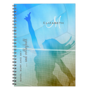 women's volleyball at the beach notebook