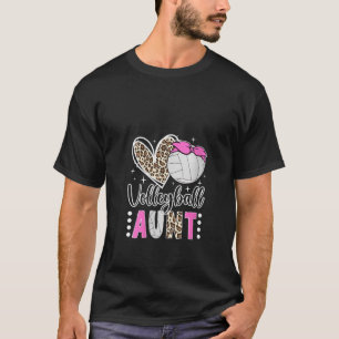 Womens Volleyball Aunt Heart Aunt Of A Volleyball T-Shirt