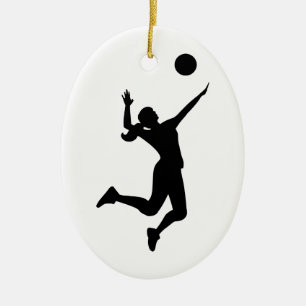 women's volleyball figure ceramic ornament
