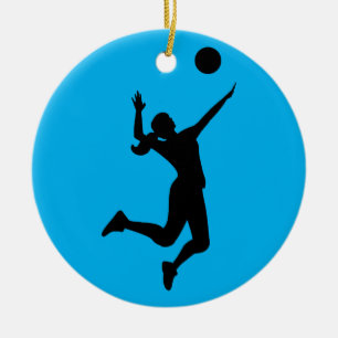 women's volleyball figure ceramic ornament