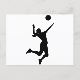women's volleyball figure postcard