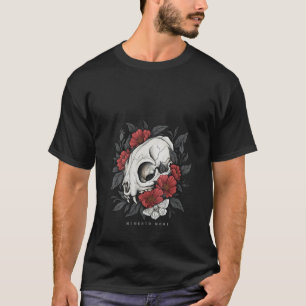 Womens Vulture Culture Cat Skull Memento Mori Goth T-Shirt